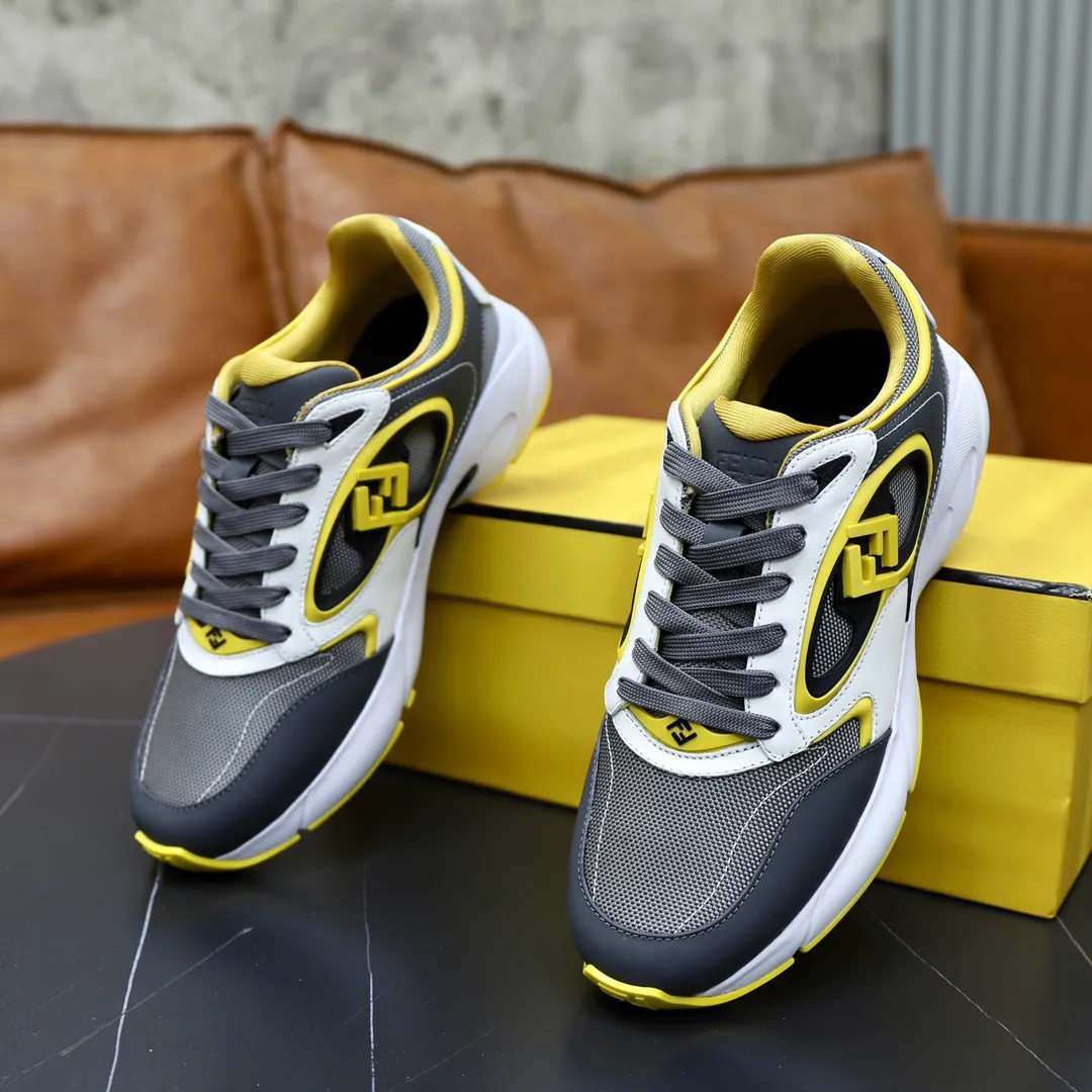 FENDI men's shoes 💰760💰 - High-end quality original items 🔍🔍🔍 casual sports shoes - Upper: 🔝 Napa calfskin, silk calfskin, brand canvas cloth, shoe body sewn with brand plastic totem - Lining: brand canvas - Outsole: ultra-light TPU foam rubber; two-color molded outsole -Ultra-high quality control and fine workmanship: outstanding (high-end, extravagance, grade) -Size: 39-44 (38, 45, can be customized)